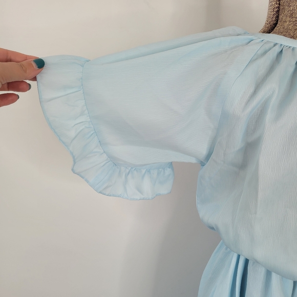 Light Blue Women’s Ruffled Midi Dress - Picture 7 of 11